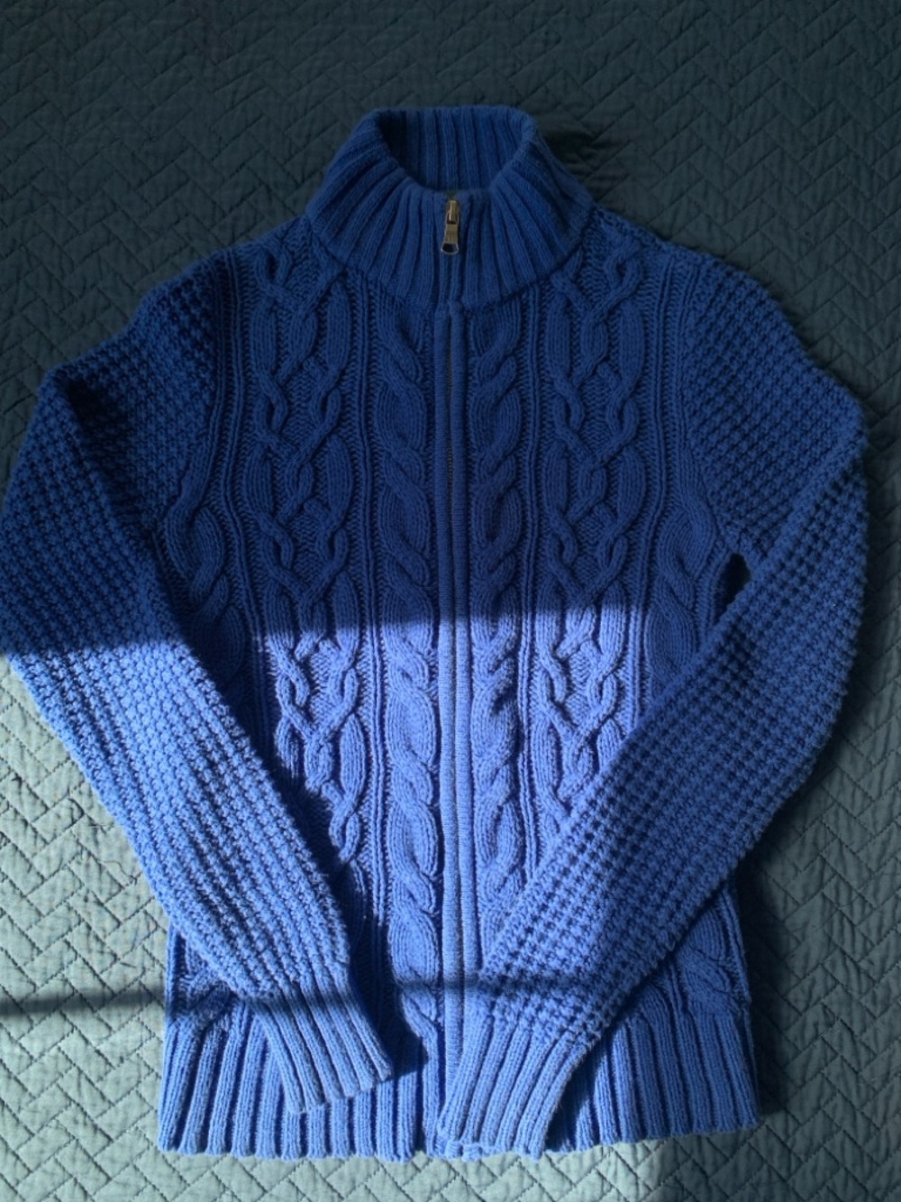 Ralph Lauren Royal Blue Cable Knit Zip Sweater